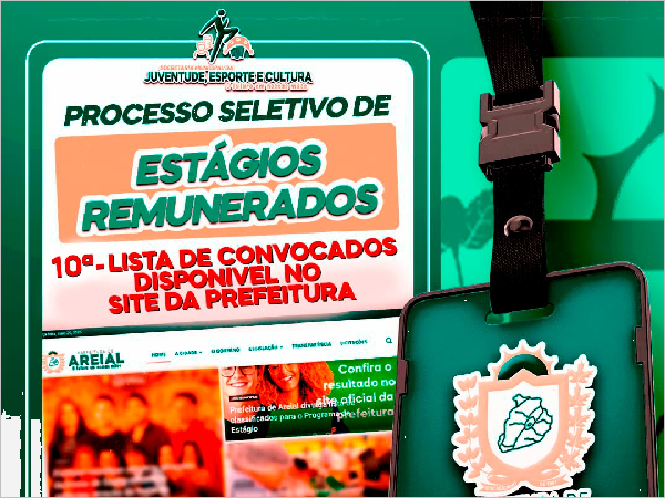 Prefeitura de Areial divulga 10ª lista de convocação do Programa de Estágio 2025